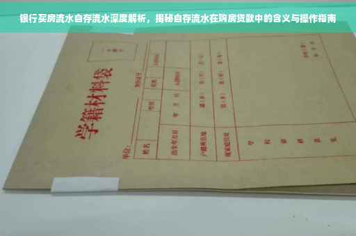 银行买房流水自存流水深度解析，揭秘自存流水在购房贷款中的含义与操作指南
