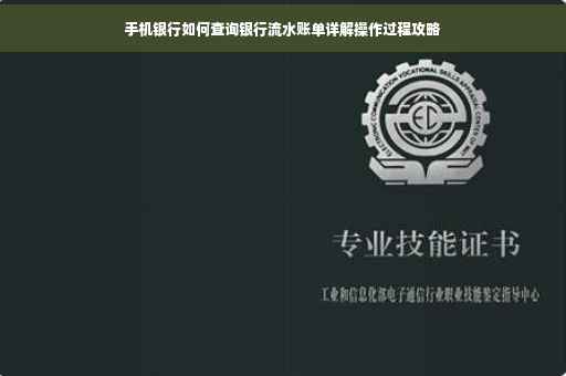 手机银行如何查询银行流水账单详解操作过程攻略