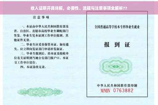 收入证明开具详解，必要性、流程与注意事项全解析??