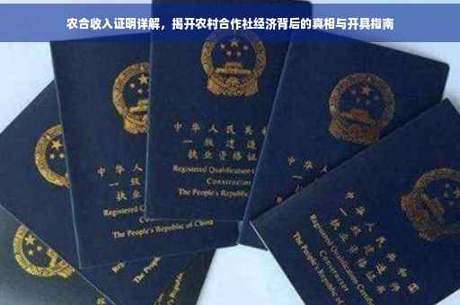 农合收入证明详解，揭开农村合作社经济背后的真相与开具指南