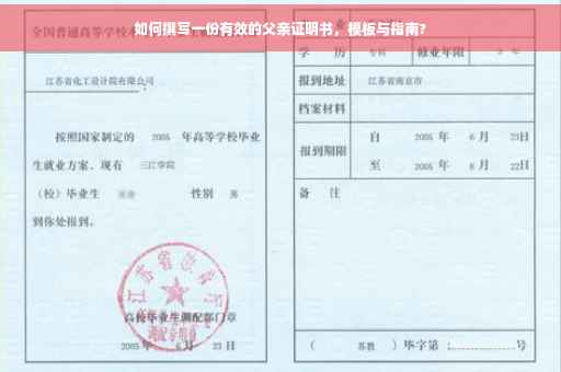 如何撰写一份有效的父亲证明书，模板与指南?