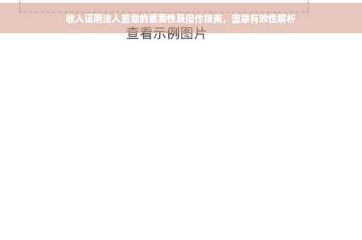 收入证明法人盖章的重要性及操作指南，盖章有效性解析