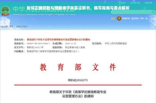如何正确获取与理解亲子关系证明书，撰写指南与要点解析