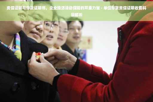 资信证明与存款证明书，企业经济活动保障的双重力量 - 单位存款资信证明收费科目解析