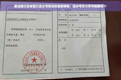 解读银行回单银行流水号背后的金融秘密，流水号含义及功能解析??