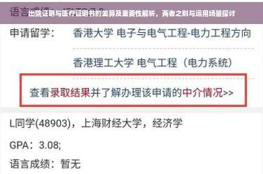 出院证明与医疗证明书的差异及重要性解析，两者之别与运用场景探讨