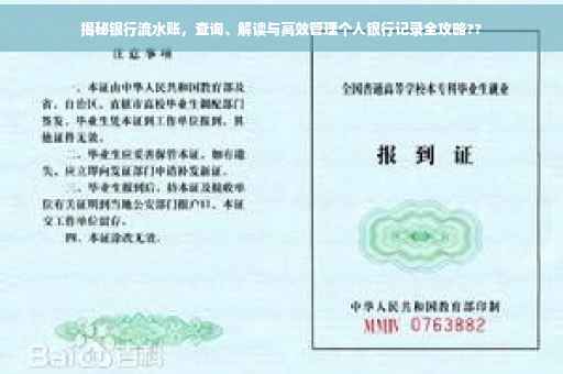 揭秘银行流水账，查询、解读与高效管理个人银行记录全攻略??