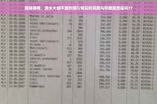 揭秘真相，流水大却不查的银行背后的风险与犯罪隐患探究??