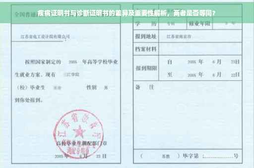 疾病证明书与诊断证明书的差异及重要性解析，两者是否等同？