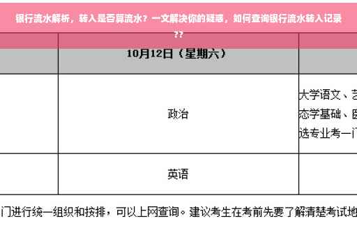 银行流水解析，转入是否算流水？一文解决你的疑惑，如何查询银行流水转入记录??