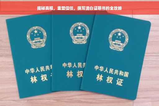 揭秘真相，重塑信任，撰写清白证明书的全攻略