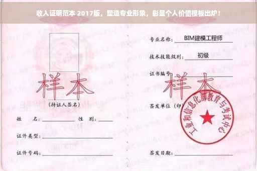收入证明范本 2017版，塑造专业形象，彰显个人价值模板出炉！