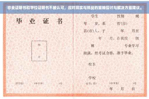 毕业证明书和学位证明书不被认可，应对现实与挑战的策略探讨与解决方案建议。