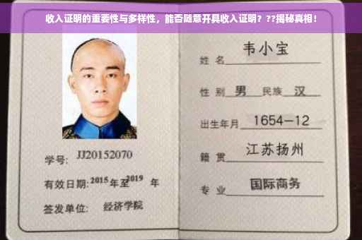 收入证明的重要性与多样性，能否随意开具收入证明？??揭秘真相！