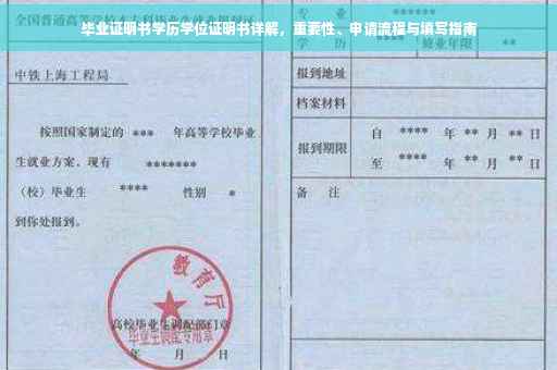 毕业证明书学历学位证明书详解，重要性、申请流程与填写指南