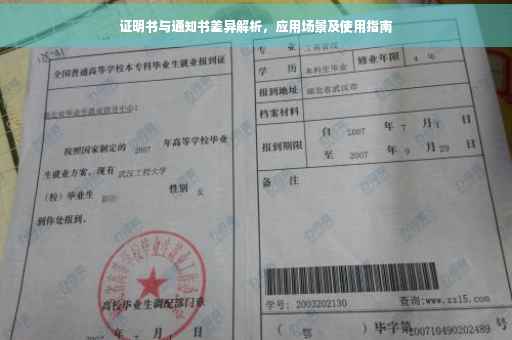 证明书与通知书差异解析，应用场景及使用指南