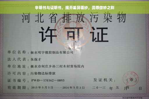 申明书与证明书，揭开差异面纱，洞悉微妙之别