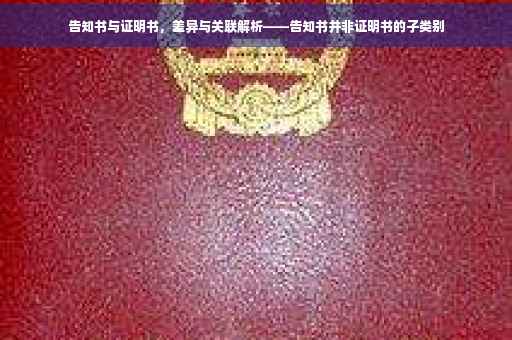 告知书与证明书，差异与关联解析——告知书并非证明书的子类别