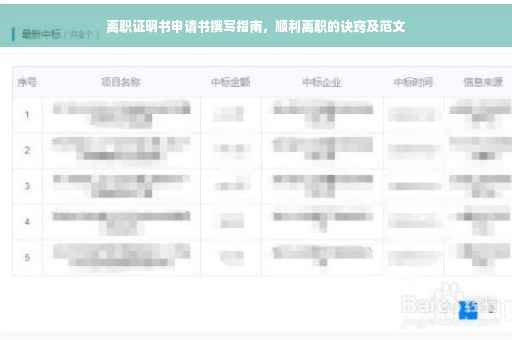 离职证明书申请书撰写指南，顺利离职的诀窍及范文