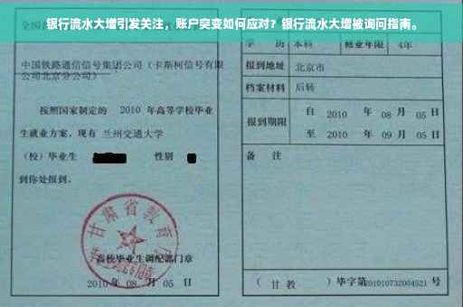 银行流水大增引发关注，账户突变如何应对？银行流水大增被询问指南。