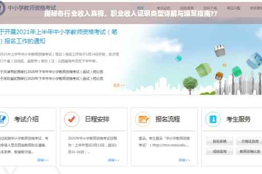 揭秘各行业收入真相，职业收入证明类型详解与填写指南??