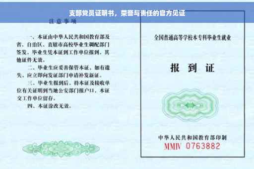 支部党员证明书，荣誉与责任的官方见证