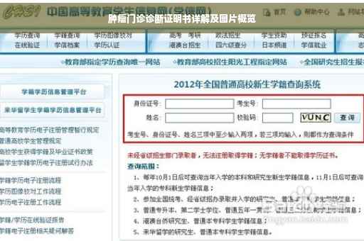 肿瘤门诊诊断证明书详解及图片概览