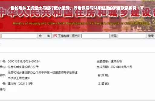 揭秘退休工资流水与银行流水差异，养老保障与财务健康的紧密联系探究 ?⚡️