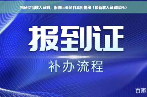 揭秘沙钢收入证明，钢铁巨头盈利真相揭秘（最新收入证明曝光）