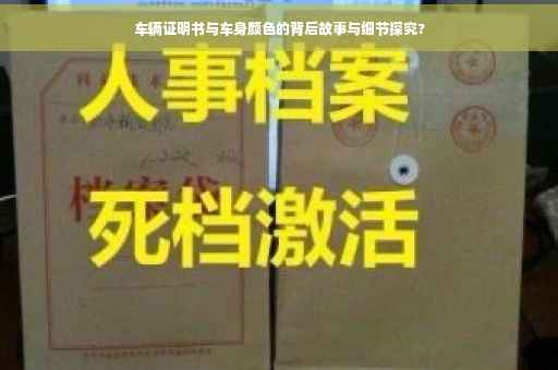 车辆证明书与车身颜色的背后故事与细节探究?