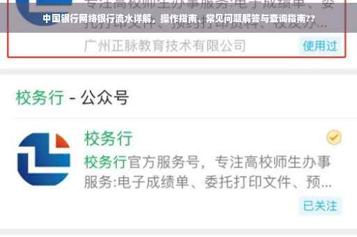 中国银行网络银行流水详解，操作指南、常见问题解答与查询指南??
