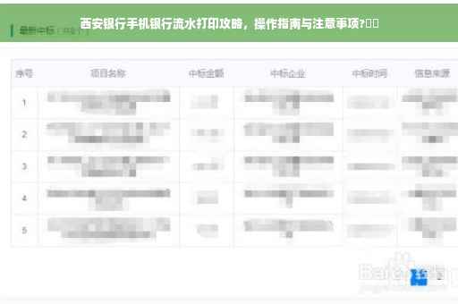 西安银行手机银行流水打印攻略，操作指南与注意事项?⚡️