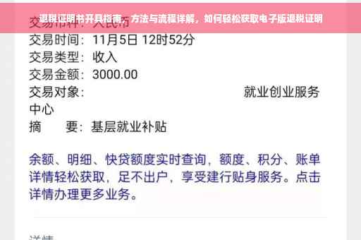退税证明书开具指南，方法与流程详解，如何轻松获取电子版退税证明