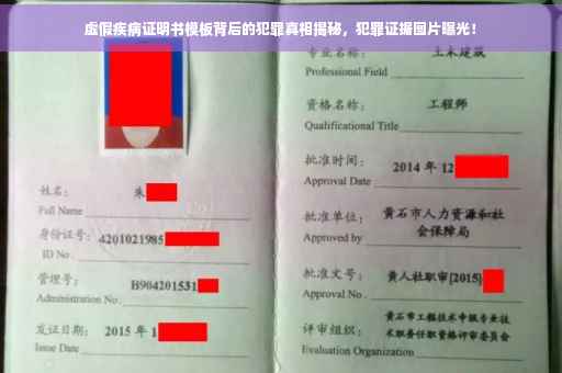 虚假疾病证明书模板背后的犯罪真相揭秘，犯罪证据图片曝光！