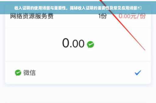 收入证明的使用场景与重要性，揭秘收入证明的重要性及常见应用场景?✨