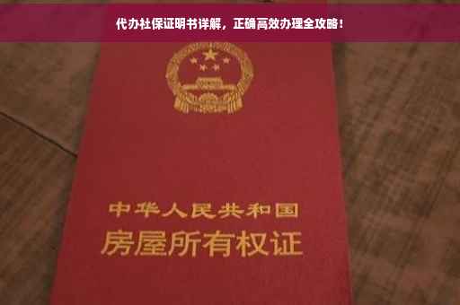 代办社保证明书详解，正确高效办理全攻略！