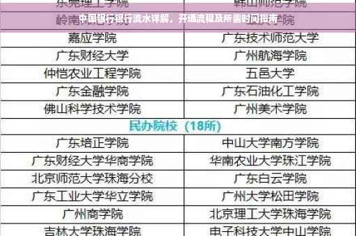 中国银行银行流水详解，开通流程及所需时间指南