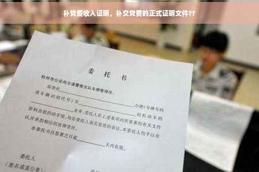 补党费收入证明，补交党费的正式证明文件??