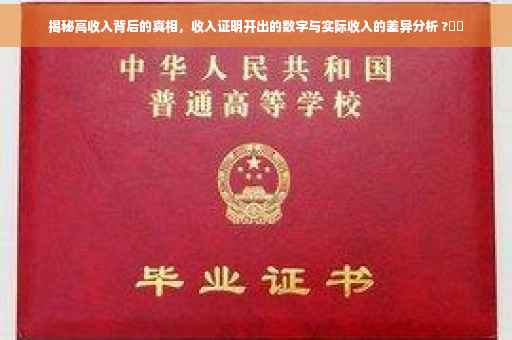 揭秘高收入背后的真相，收入证明开出的数字与实际收入的差异分析 ?⚡️