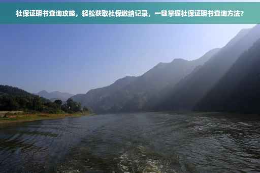 社保证明书查询攻略，轻松获取社保缴纳记录，一键掌握社保证明书查询方法?