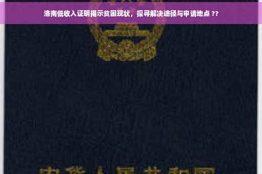 洛南低收入证明揭示贫困现状，探寻解决途径与申请地点 ??