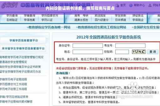 内科诊断证明书详解，撰写指南与要点
