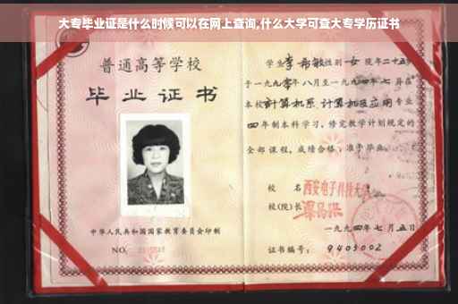 大专毕业证是什么时候可以在网上查询,什么大学可查大专学历证书