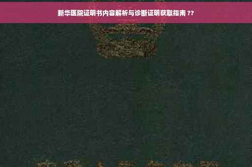 新华医院证明书内容解析与诊断证明获取指南 ??