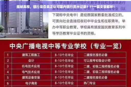 揭秘真相，银行是否真正认可国内银行流水记录？??一篇文章解析！