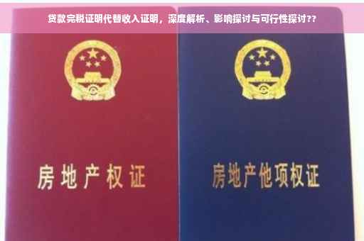 贷款完税证明代替收入证明，深度解析、影响探讨与可行性探讨??