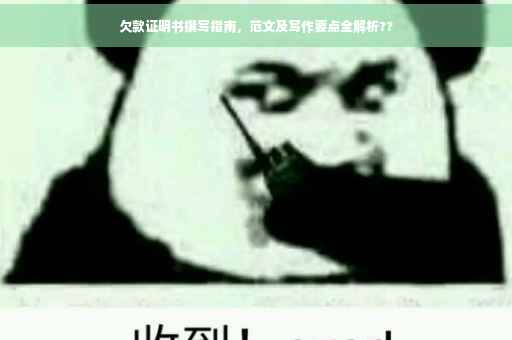 欠款证明书撰写指南，范文及写作要点全解析??