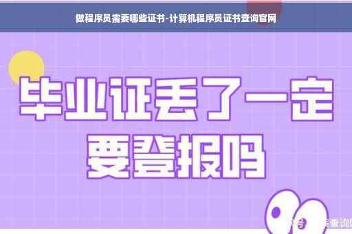 做程序员需要哪些证书-计算机程序员证书查询官网