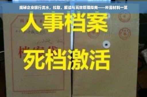 揭秘企业银行流水，拉取、解读与高效管理指南——所需材料一览