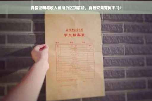 资信证明与收入证明的区别解析，两者究竟有何不同？
